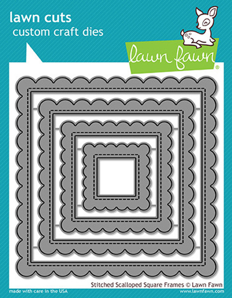 Lawn Fawn: Dies, Stitched Scalloped Square Frames Lawn Fawn: Dies, Stitched Scalloped Square Frames