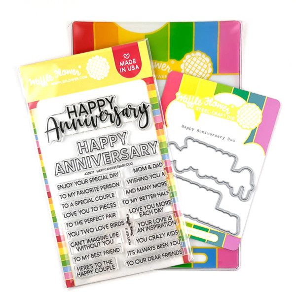 Waffle Flower: Stamp & Die - Happy Anniversary Duo Combo