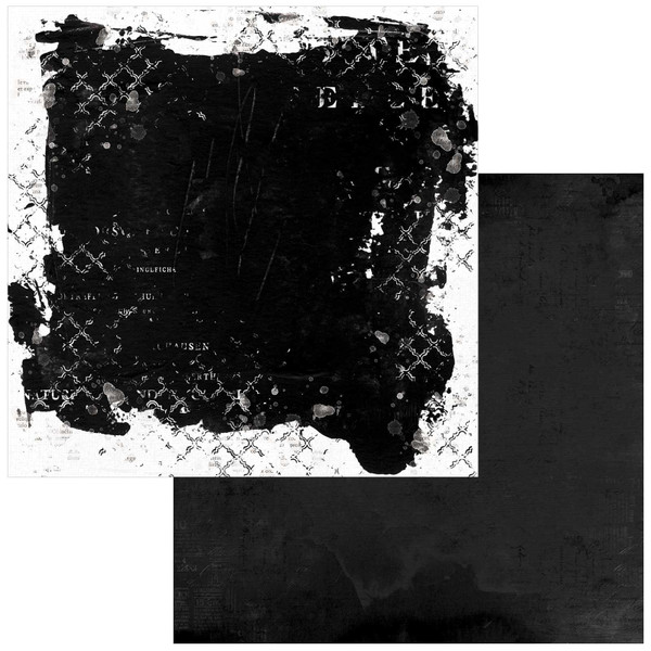 49 & Market: 12x12 Patterned Paper, Spectrum Gardenia Solids - Black