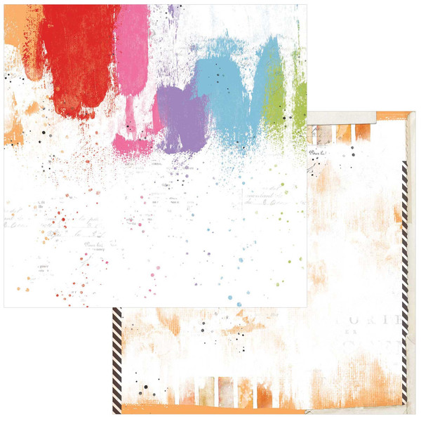 49 & Market: 12x12 Patterned Paper, Spectrum Gardenia Foundations - Brushstrokes