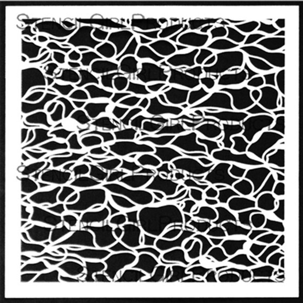 StencilGirl: 6x6 Stencil, Abstract Water Surface