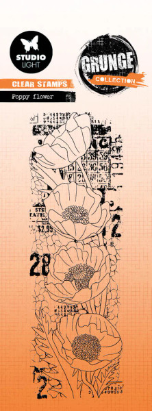 Studio Light: Clear Stamp, Poppy Flower Grunge Collection nr.443