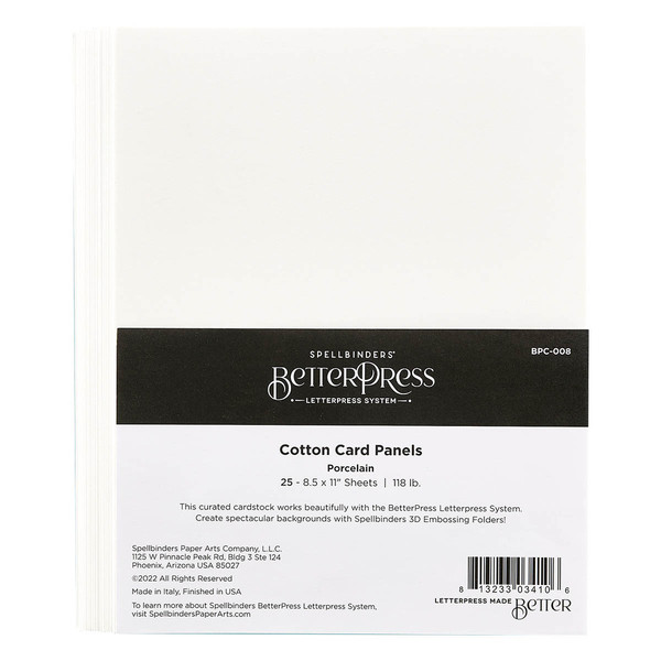 Spellbinders: BetterPress Cotton Paper 8.5" x 11" Pack - Porcelain