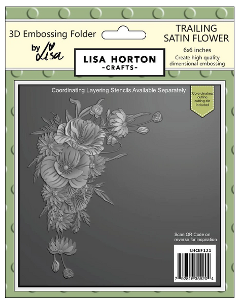 Lisa Horton: 6x6 3D Embossing Folder, Trailing Satin Flower