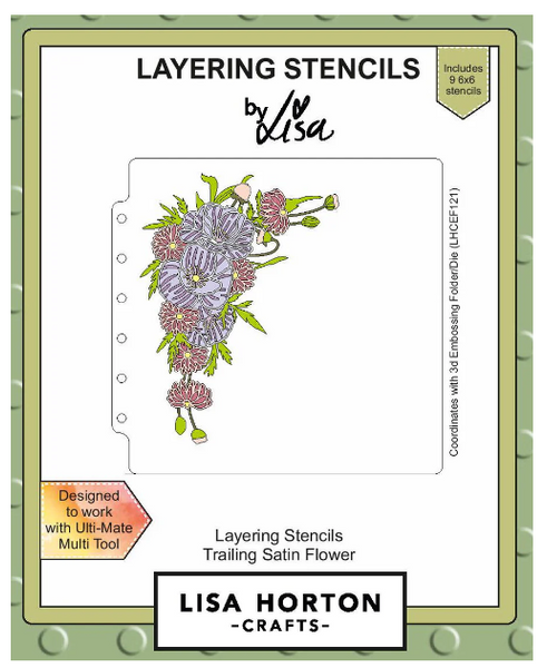 Lisa Horton: 6x6 Layering Stencils, Trailing Satin Flower