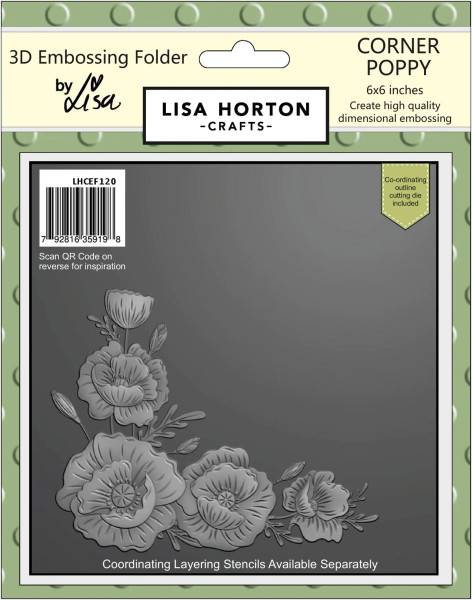 Lisa Horton Crafts: 3D Embossing Folder & Die, Corner Poppy