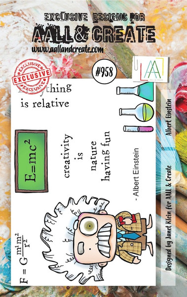 AALL & Create: A7 Clear Stamp Set, #958 - Albert Einstein
