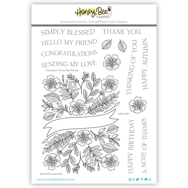 Honey Bee Stamps: Clear Stamp, Bountiful Banner
