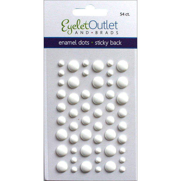 Eyelet Outlet: Adhesive-Back Enamel Dots - Matte White