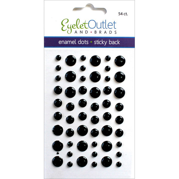 Eyelet Outlet: Adhesive-Back Enamel Dots - Glitter Black