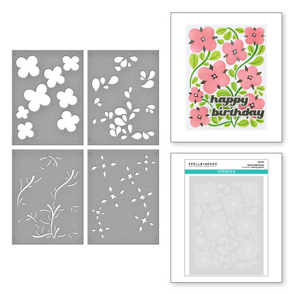 Spellbinders: Stencil Set, Blossoming Flowers