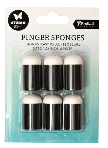 Studio Light: Finger Sponges Daubers Essentials Tools 32x18x18mm 6 PC nr.06
