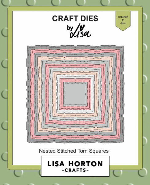 Lisa Horton Crafts: Die Set, Nested Stitched Torn Squares