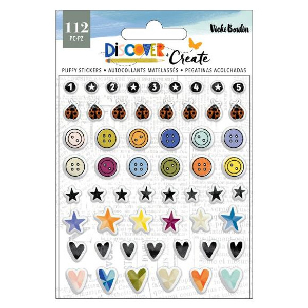 Vicki Boutin: Mini Puffy Stickers 112/Pkg - Discover + Create