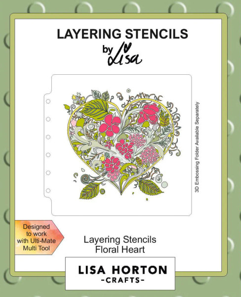 Lisa Horton Crafts: Layering Stencils - Floral Heart