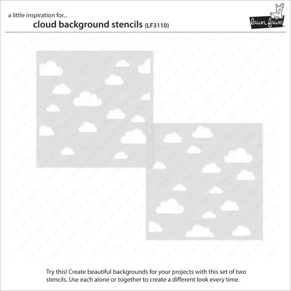 Lawn Fawn: 6x6 Stencil Set, Cloud Background