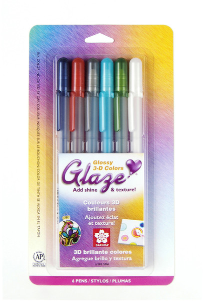 Sakura: Glaze 3D Ink Pen Set, Assorted Colours (6pk)