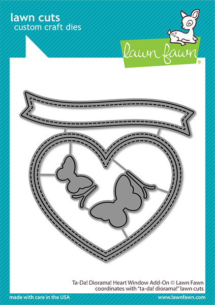 Lawn Fawn: Die Cuts, Ta-Da! Diorama! Heart Window Add-ons