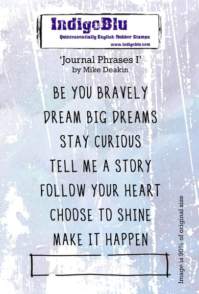 IndigoBlu: A6 Red Rubber Stamp, Journal Phrases 1