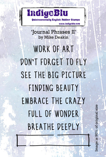 IndigoBlu: A6 Red Rubber Stamp, Journal Phrases 2