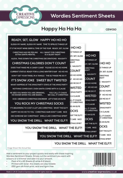 Creative Expressions: Wordies Sentiment Sheets - Happy Ha Ha Ha