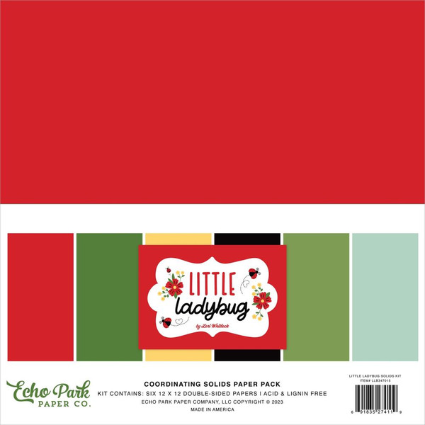 Echo Park: 12x12 Solids Kit, Little Ladybug