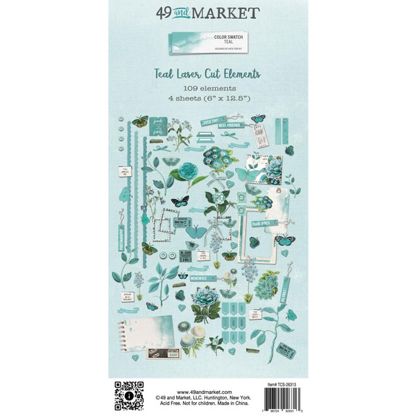 49 and Market: Color Swatch: Teal Laser Cut Outs - Elements