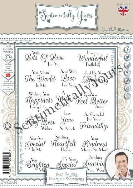 Sentimentally Yours: Stamp Set, Just Saying - Heartfelt Sentiments