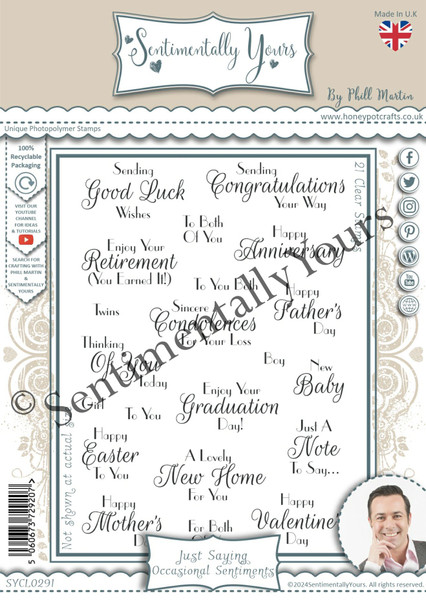 Sentimentally Yours: Stamp Set, Just Saying - Occasional Sentiments