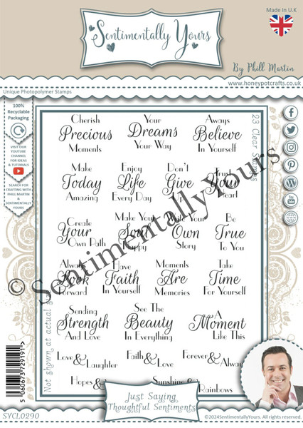 Sentimentally Yours: Stamp Set, Just Saying - Thoughtful Sentiments