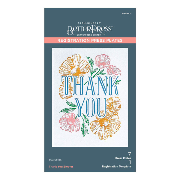 Spellbinders: BetterPress Registration Press Plates, Thank You Blooms