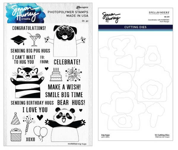Spellbinders: Stamp & Die Bundle, Big Hugs by Simon Hurley