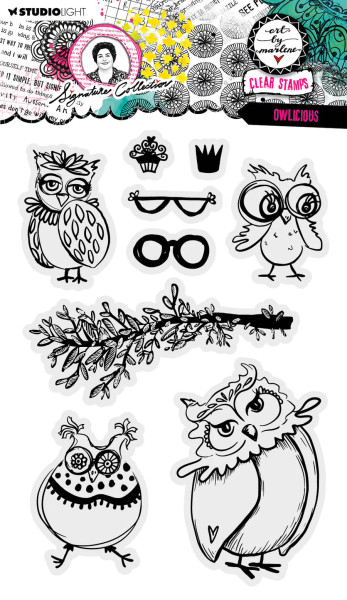 Art By Marlene: Clear Stamp Owlicious Signature Collection 148x210x3mm 9 PC nr.637