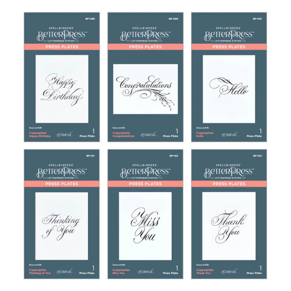 Spellbinders: I Want It All! BetterPress Plates Bundle from the Copperplate Everyday Sentiments Collection by Paul Antonio