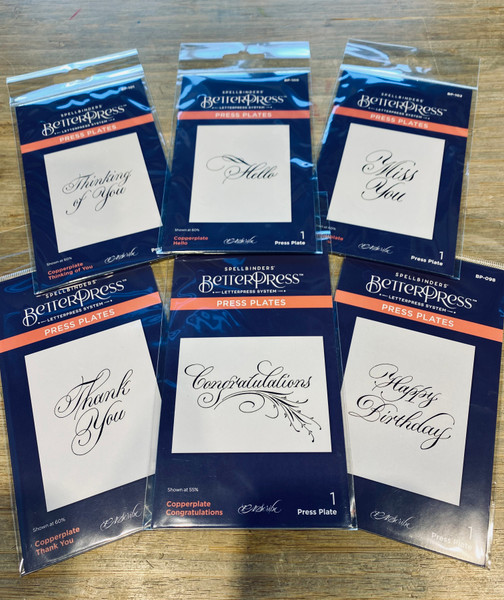 Spellbinders: Copperplate Everyday Sentiments Collection BetterPress Plates by Paul Antonio