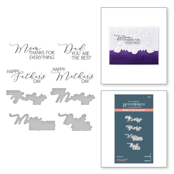 Spellbinders: BetterPress Press Plate Mirrored Arch Collection- Mother's & Father's Day Sentiments
