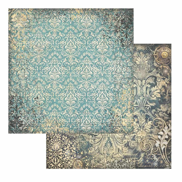 Stamperia: 12" x 12" Patterned Paper, Sir Vagabond in Fantasy World-  Turquoise Wallpaper