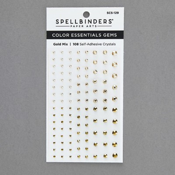 Spellbinders: Color Essentials Self Adhesive Gems, Gold Mix