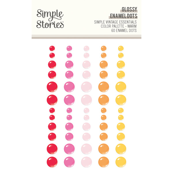 Simple Stories: Glossy Enamel Dots, Color Palette - Warm