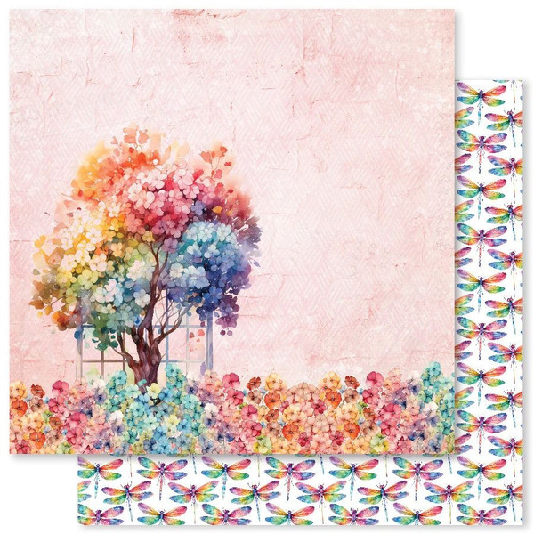 Paper Rose: 12X12 Patterned Paper, Rainbow Garden F