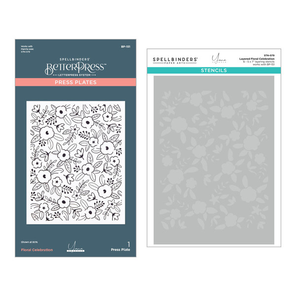 Spellbinders: Press Plate & Stencil Bundle, Floral Celebration