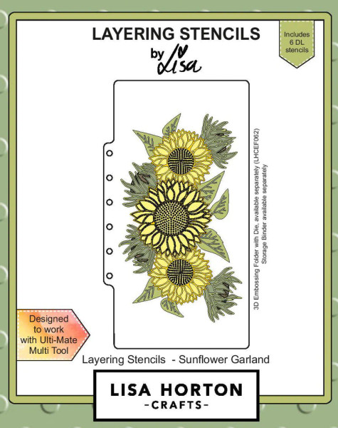Lisa Horton Crafts: Slimline Layering Stencils - Sunflower Garland
