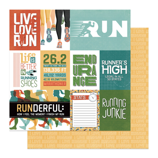 Photo Play: 12x12 Patterned Paper, Runner's High - Live Love Run