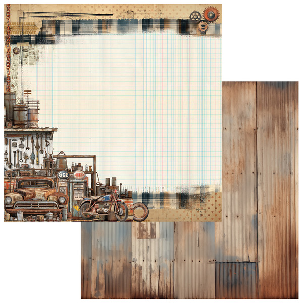 49 & Market: 12 x 12 Patterned Paper, Rust & Revs - Journey