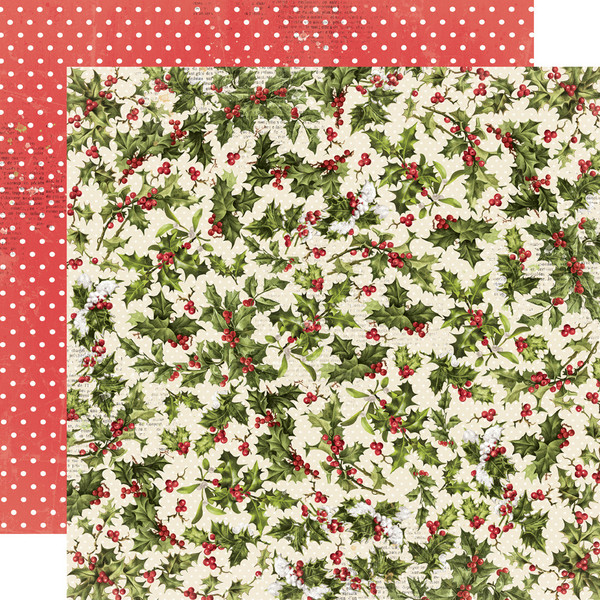 Simple Stories: 12X12 Patterned Paper, Simple Vintage Yuletide - Holiday Wishes