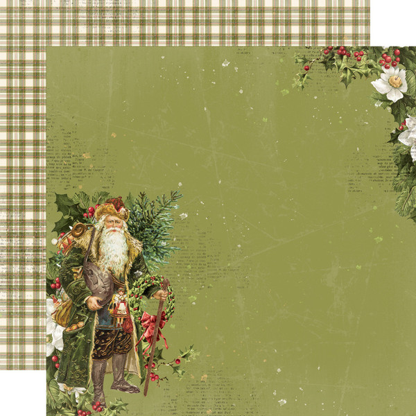 Simple Stories: 12X12 Patterned Paper, Simple Vintage Yuletide - Comfort & Joy