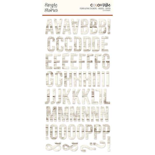 Simple Stories: Color Vibe Foam Alpha Stickers, Woods - Aspen Simple Stories: Color Vibe Foam Alpha Stickers, Woods - Aspen