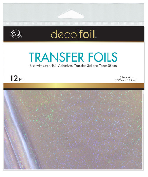 Therm-O-Webb: 6X6 Deco Foil Transfer Sheets- Silver Sparkle (12 Sheets)