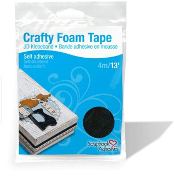 Scrapbook Adhesives: Foam Tape, Black 1/2" (13' roll)