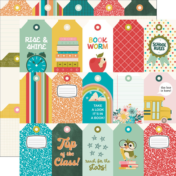 Simple Stories: 12X12 Patterned Paper, Book Fair - Tag Elements